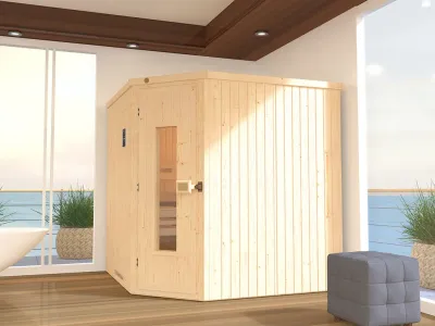 Sauna Systemsauna SPARSET 2 Varberg 3 mit isloierter Holztür inkl. Bio-Ofen Produktbild #1