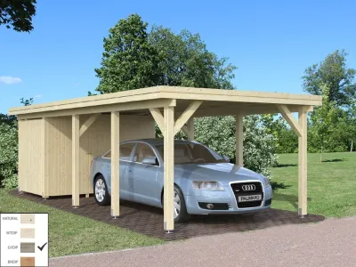 Carport Karl 23,1 m² grau tauchimprägniert Produktbild #2