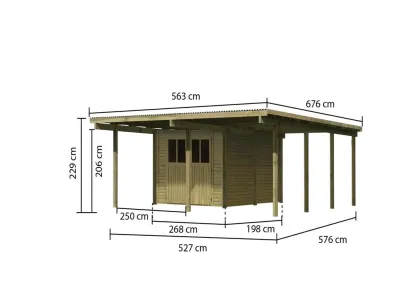 Carport Flachdachcarport mit integriertem Abstellraum 2 kdi Produktbild #3