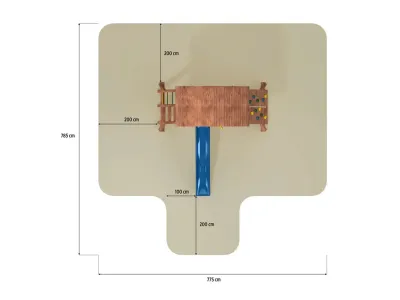 Spielturm Giant teakfarben inkl. Rutsche rot Produktbild #5