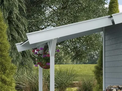 Gartenhaus Schleppdach für Satteldachhäuser 19 + 21 mm weiß Produktbild #1
