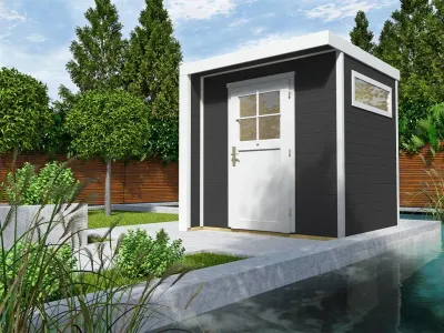Gartenhaus Designhaus 262 21 mm anthrazit lasiert Produktbild #4