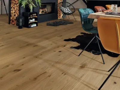 Parkett PD 400 Eiche authentic greige 9029 Landhausdiele Gebürstet Produktbild #3