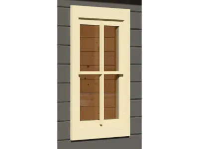 Dreh-/Kippfenster elfenbeinweiß für 38 / 40 mm Gartenhäuser Produktbild #1