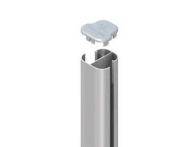 Eckpfosten SYSTEM Basic zum Aufschrauben silber Produktbild #1