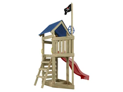 Spielturm Pirat Captain Jolly KDI inkl. Rutsche rot Produktbild #4
