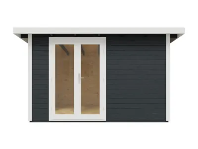 Gartenhaus Homeoffice Karvo 1 28 mm Anthrazit-Weiß Produktbild #3