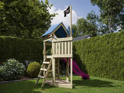Spielturm Pirat Captain Jolly KDI inkl. Rutsche pink Produktbild #2