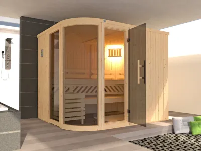 Sauna Elementsauna SPARSET Sara 2 inkl. 9,0 kW Bio-Ofen mit ext. Steuerung + Anschlusskabel Produktbild #1