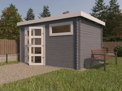 Gartenhaus Blockbohlenhaus Todd 28 mm naturbelassen Produktbild #4