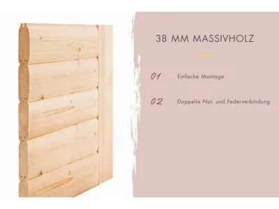 Sauna Yuma SET mit Ofen 9 kW, Bio externer Steuerung Produktbild #12