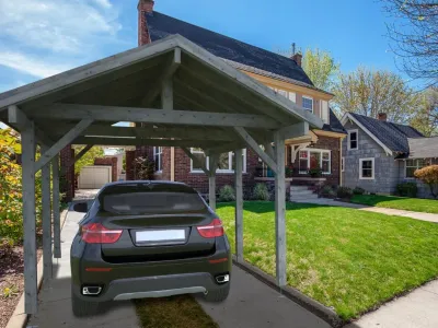 Carport Robert 11,7 m² grau tauchimprägniert Produktbild #1