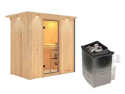 Sauna Systemsauna Variado mit Dachkranz, inkl. 9 kW Ofen mit integrierter Steuerung Produktbild #12