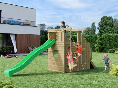 Spielturm Ramphouse KDI inkl. Rutsche grün Produktbild #1
