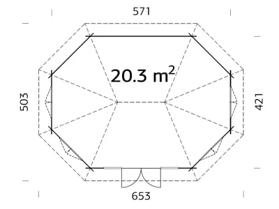 Pavillon Hanna 20,3 m² transparent tauchimprägniert Produktbild #3