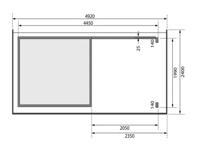 Gartenhaus SET Kandern 2 28 mm terragrau, inkl. 2,6 m Anbaudach + Rückwand Produktbild #6