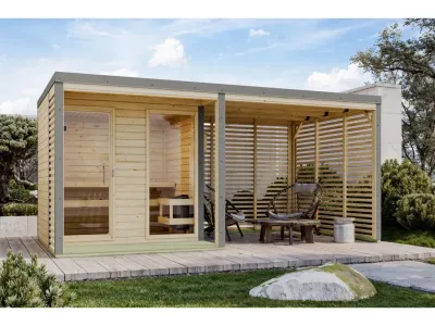 Saunahaus Ares 2 38 mm naturbelassen / graualuminium Produktbild #15