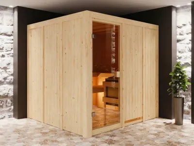 Sauna OULU mit bronzierter Glastür Produktbild #1