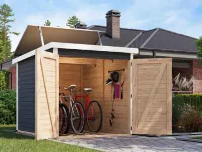 Fahrradgarage 3 19 mm mit Solarkit Produktbild #1