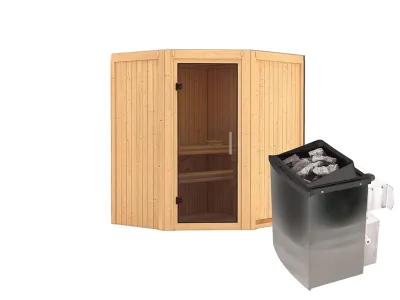 Sauna Systemsauna Taurin, inkl. 9 kW Ofen mit integrierter Steuerung Produktbild #4