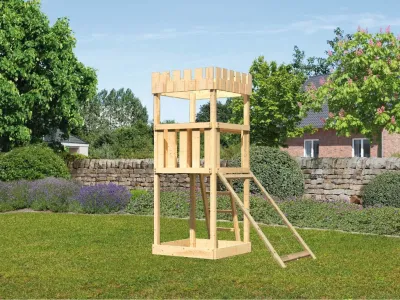 Spielturm Ritterburg Löwenherz SET naturbelassen Produktbild #1