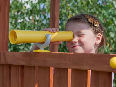 Spielturm Giant Move teakfarben inkl. Rutsche gelb Produktbild #10
