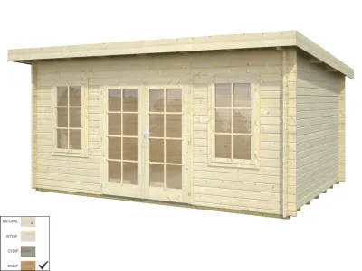 Gartenhaus Blockbohlenhaus Lisa 14,2 m² 44 mm braun tauchimprägniert Produktbild #2