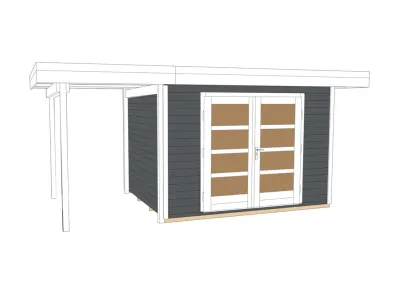 Gartenhaus Designhaus 126 A Gr. 2 28 mm anthrazit Produktbild #2