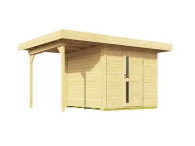 Gartenhaus Designhaus 172 A Gr. 2 28 mm natur inkl. Anbau 1,47 m Produktbild #2