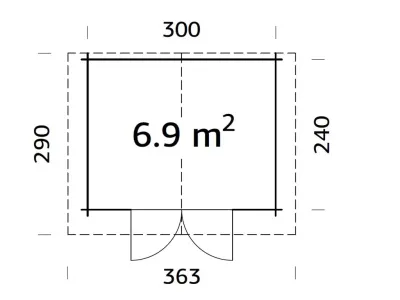 Gartenhaus Blockbohlenhaus Vivian 6,9 m² 28 mm grau tauchimprägniert Produktbild #3