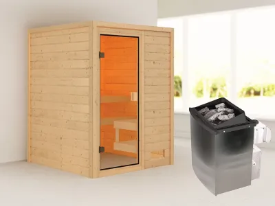 Sauna Massivholzsauna Sandra, inkl. 9 kW Ofen mit integrierter Steuerung Produktbild #1