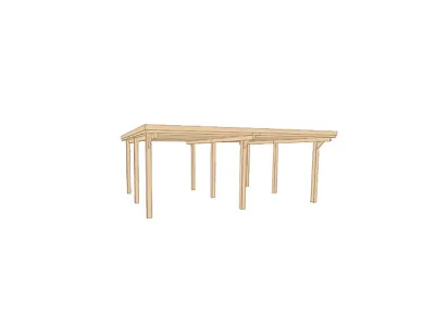 Carport Flachdach-Doppelcarport 618 Gr. 3 Produktbild #2