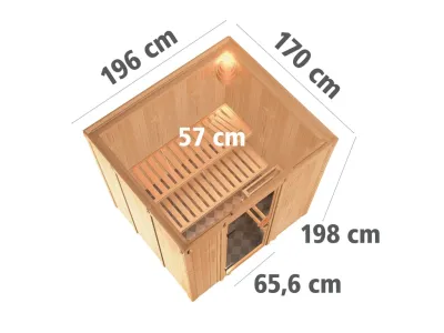 Sauna Systemsauna Daria Energiespartür + Plug & Play Saunaofen mit Steuerung Produktbild #2