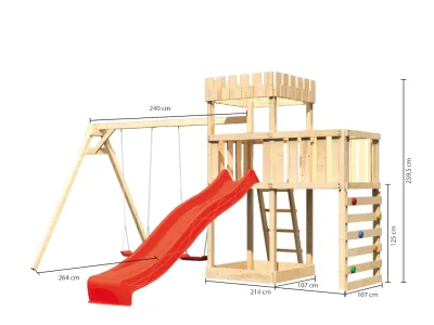 Spielturm Ritterburg Löwenherz SET naturbelassen Produktbild #3