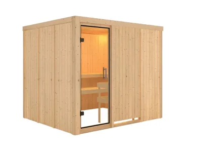 Sauna Systemsauna Gobin Klarglas Ganzglastür Produktbild #7