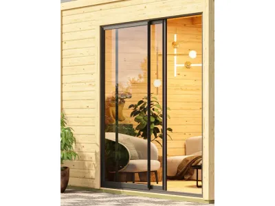 Gartensauna Nero 73 mm mit Glastür, Schwarz lasiert Produktbild #12