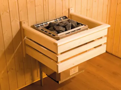 Sauna Massivholzsauna Valida Eck 1 GT klare Ganzglastür Produktbild #4