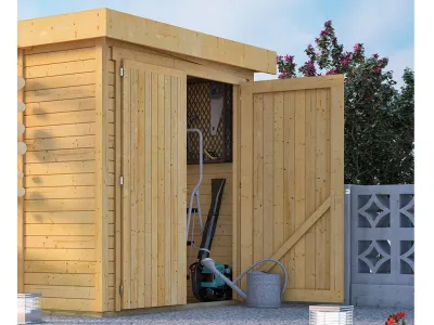 Anbauschrank naturbelassen für ausgewählte Karibu Gartenhäuser Produktbild #1