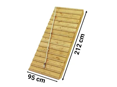 Holzrampe mit Klettertau Podesthöhe 1,50m naturbelassen Produktbild #2
