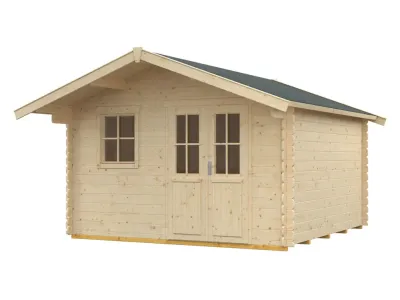 Gartenhaus Blockbohlenhaus Malaga 2 28 mm naturbelassen Produktbild #2