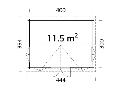 Gartenhaus Blockbohlenhaus Claudia 11,5 m² 34 mm transparent tauchimprägniert Produktbild #3