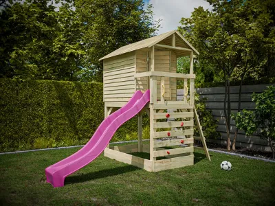 Stelzenhaus Luis kesseldruckimprägniert inkl. Rutsche pink Produktbild #2