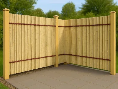 Sichtschutzzaun Bambus Slim Natur Produktbild #3
