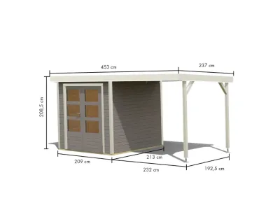 Hybrid-Gartenhaus Jupiter D Set wassergrau/weiß Produktbild #4