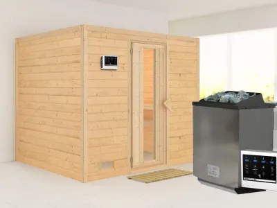 Massivholzsauna Sonara Holztür mit Isolierglas Produktbild #1