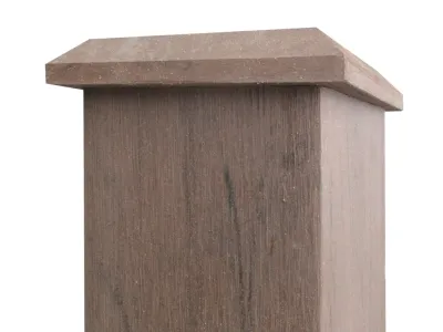 WPC Pfosten Oslo Bicolor braun inkl. Pfostenkappe Produktbild #1