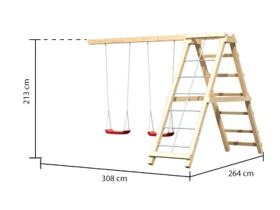 Spielturm Lotti naturbelassen inkl. Doppelschaukel Produktbild #2