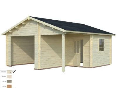 Garage Roger 21,9+5,2 m² ohne Tor 44 mm naturbelassen Produktbild #2