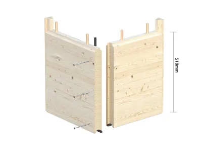 Gartenhaus Grace 8,1+8,1 m² 56 mm naturbelassen Produktbild #3