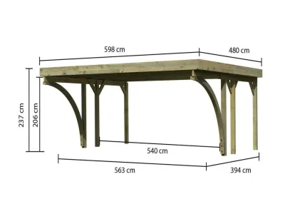 Carport Doppel 1 CLASSIC inkl. 2 Einfahrtsbögen Produktbild #5